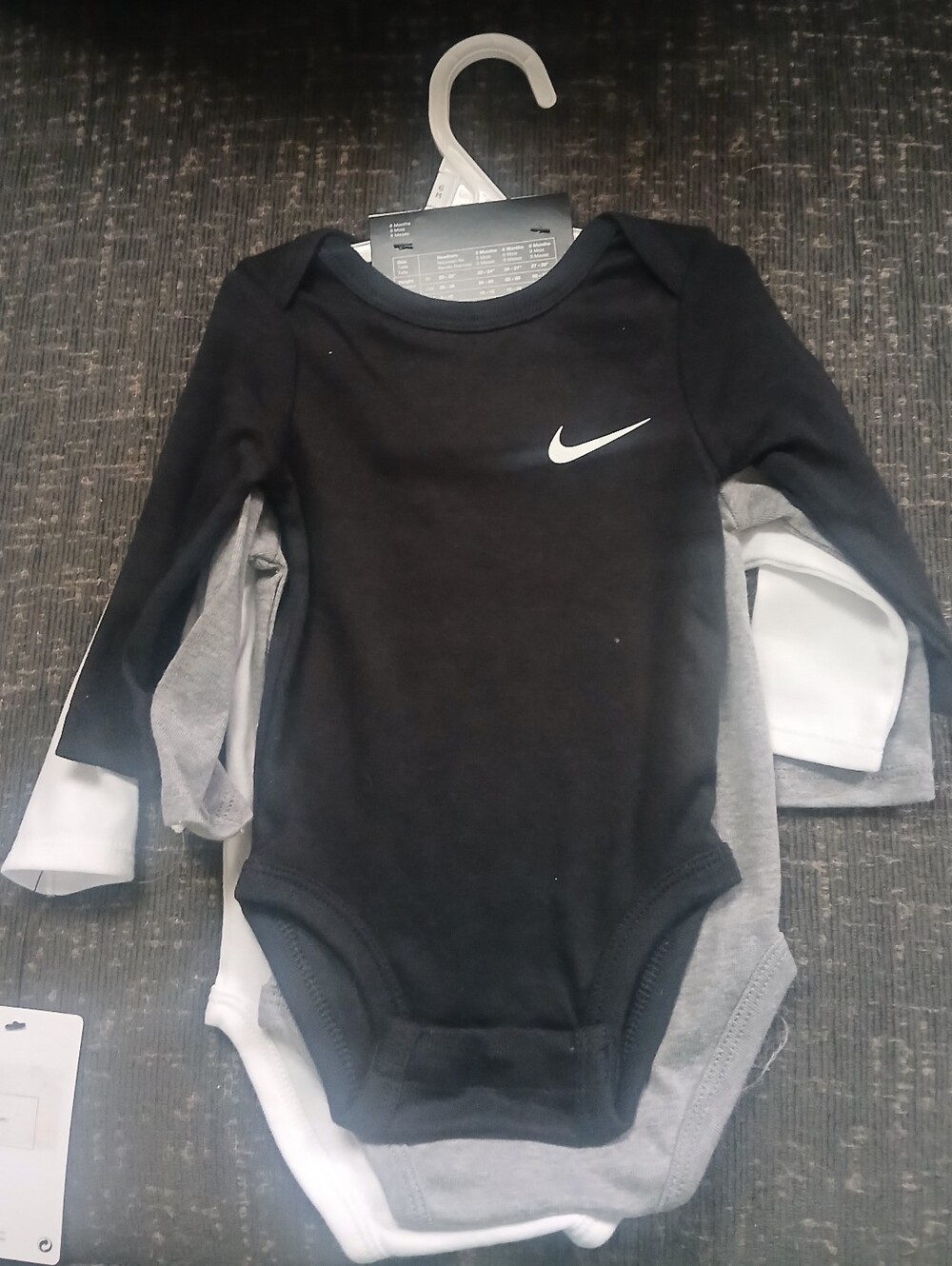3 Pk. Nike Long-Sleeve One-Piece Bodysuit